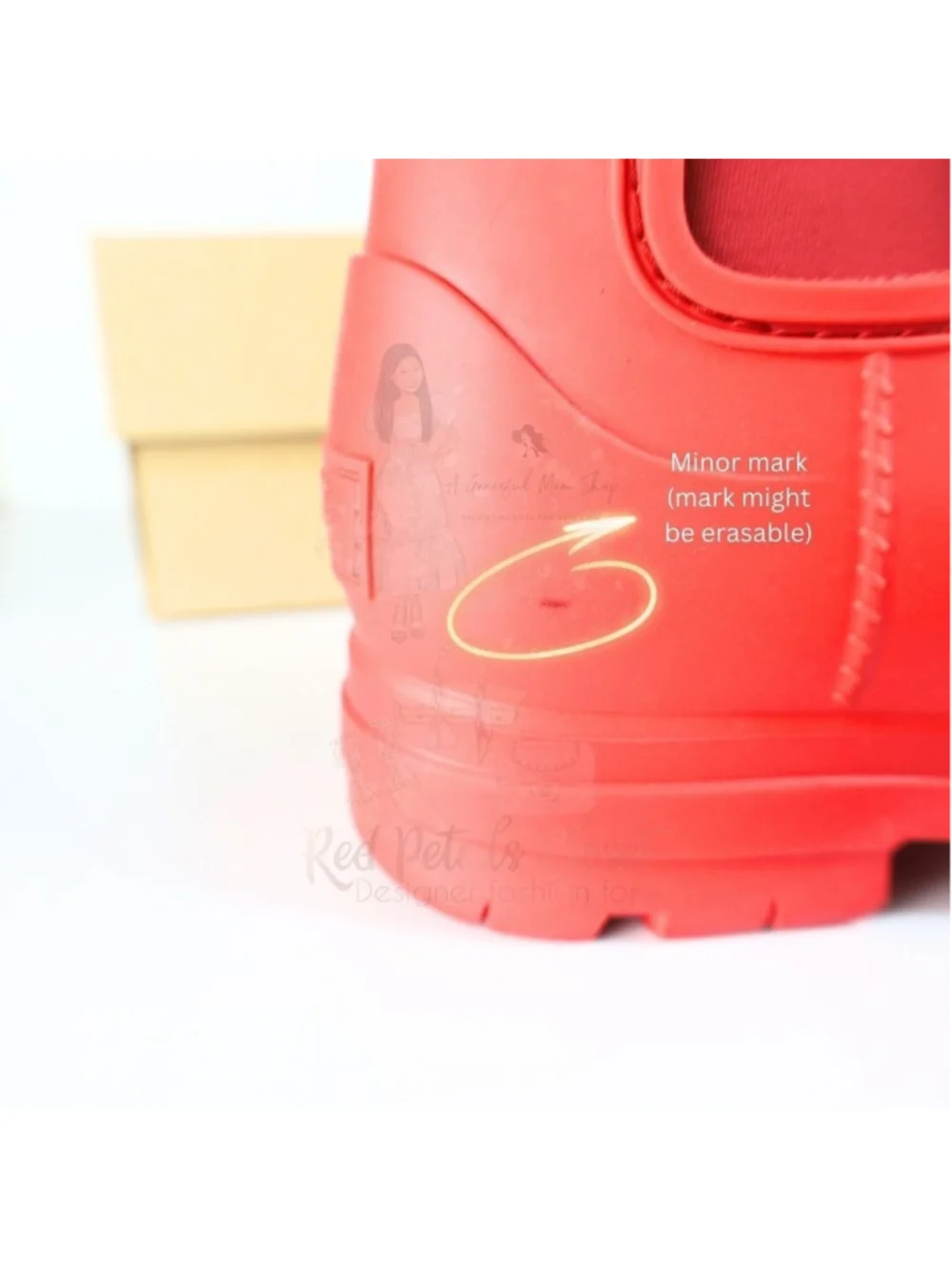 UGG Droplet Women's Rain Boot Shoes - Samba Red, Size 7